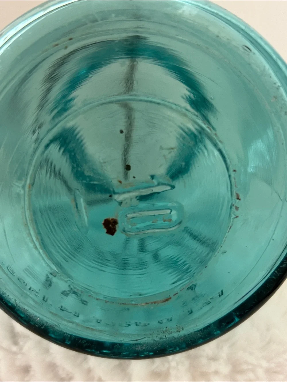 Ball Ideal Blue Glass with Wire Bail Pat July 1908 Quart